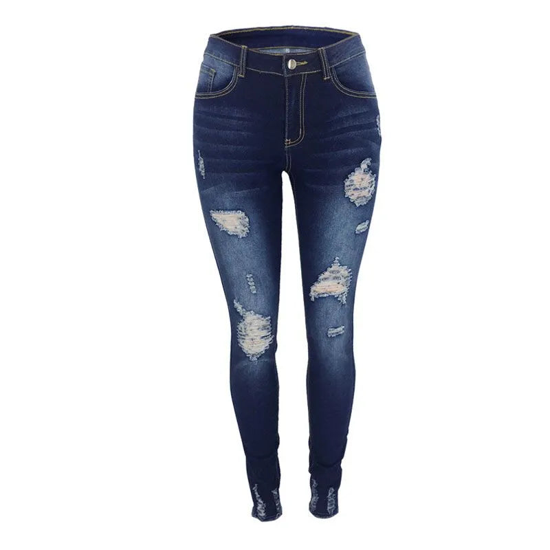 Raw Hem Ripped Skinny Jeans